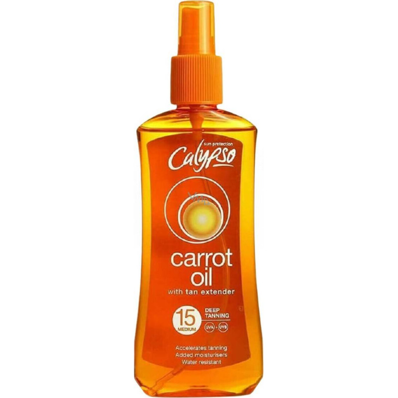 Calypso sauļošanās aizsarglīdzeklis un iedeguma pastiprinātājs Carrot Oil SPF15 200ml