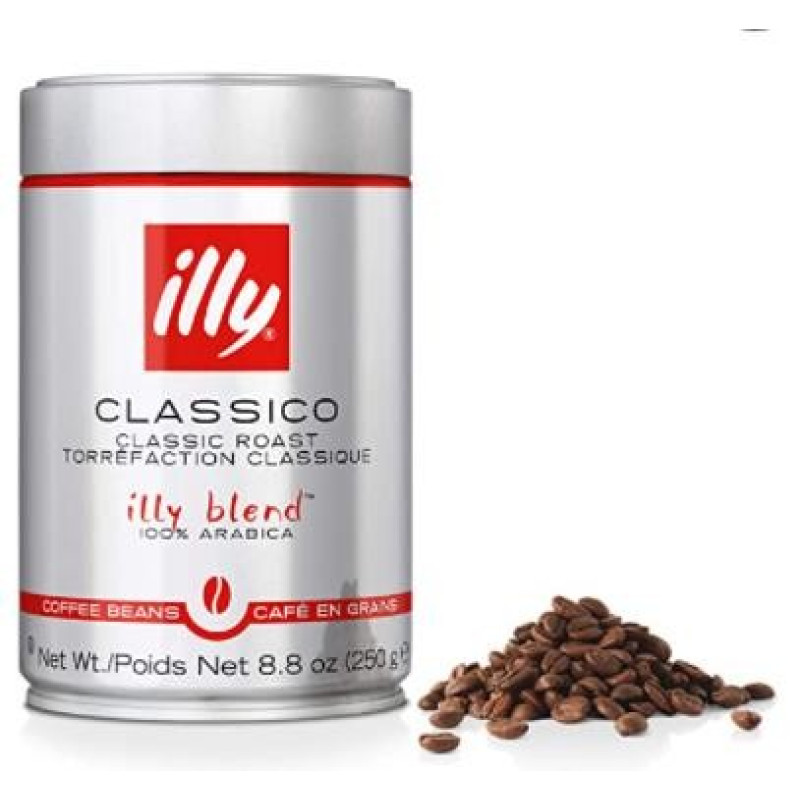 Illy espresso classico klasiskās grauzdētas kafijas pupiņas 250g