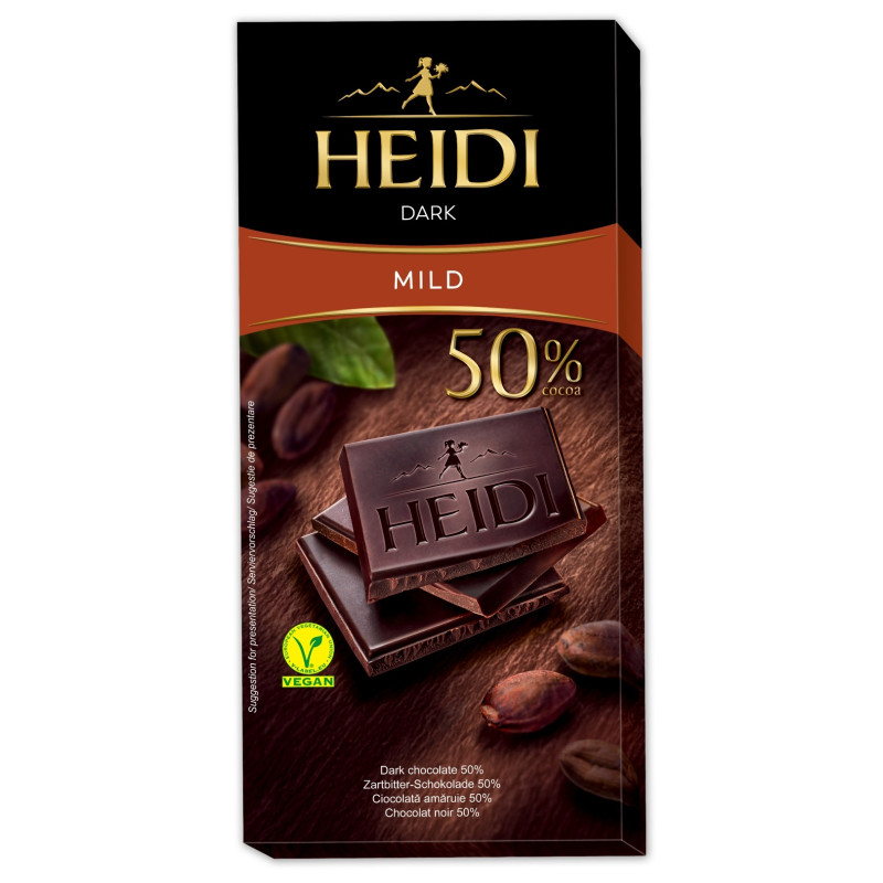 Heidi tumšā šokolāde 50% cocoa 80g