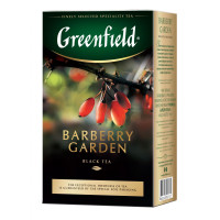 Greenfield Barberry Garden Black Tea beramā liellapu melnā tēja ar bārbeles aromātu un augu komponentiem 100 g