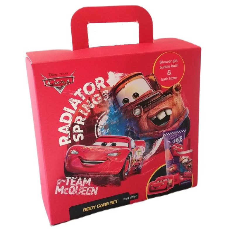 Mcqueen dāvanu komplekts dušas želeja, vannas putas un vannas bumba