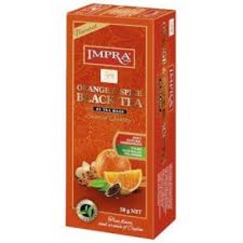 Impra Orange  ar apelsīnu, kanēli, ingveru, kardamonu, krustnagliņām melna tēja paciņas (25x2g)