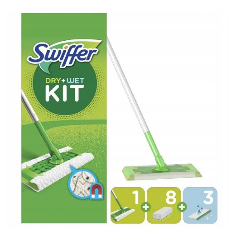 Swiffer grīdas komplekts, 8 sausas/3 mitras lupatiņas
