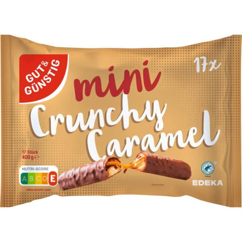  GG mini šokolādes batoniņi Crunchy Caramel 17gb 400g