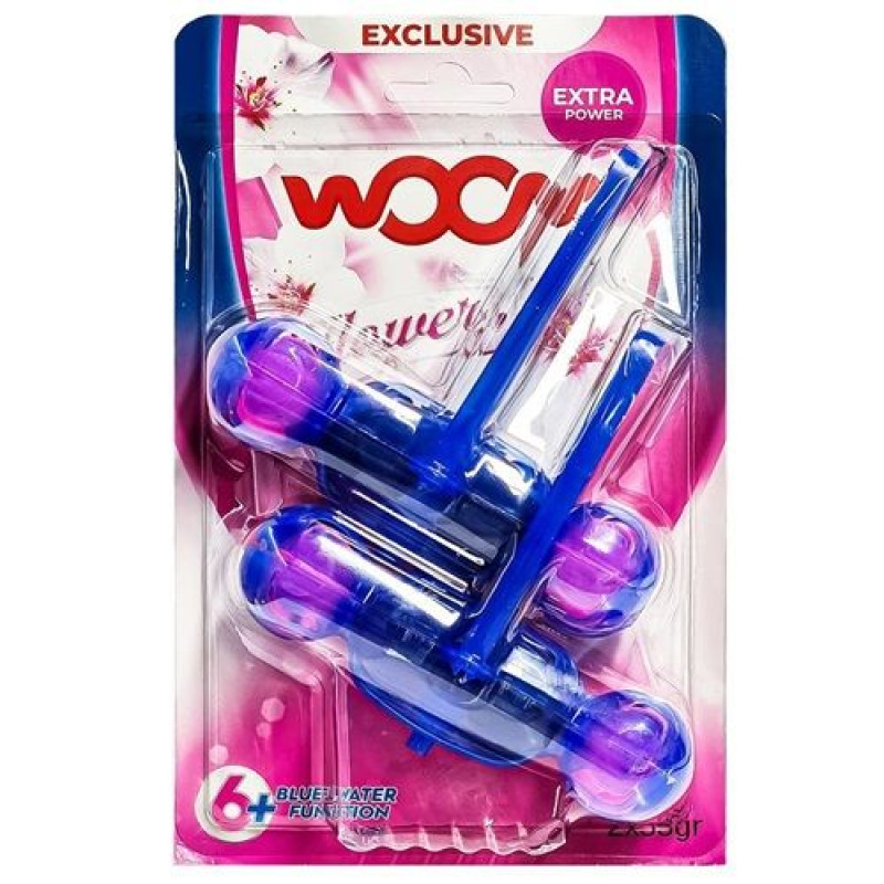Woom Bluewater  tualetes pakaramie Ziedi (nokrāso ūdeni zilā krāsā) 2x 55g