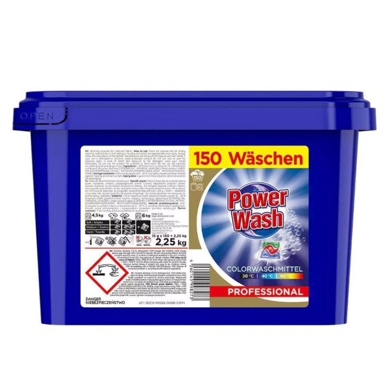 Power Wash veļas mazgāšanas kapsulas veļas mazgāšanai Color 150gab