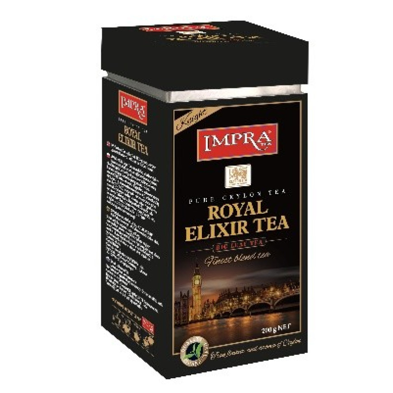 Impra Royal Elixir Knight lielu lapa melna tēja (metāla bundžā), 200g