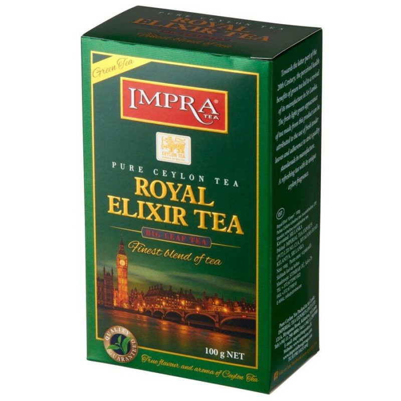 Impra Royal Elixir Green Tea beramā lielo lapu zaļā tēja 100 g