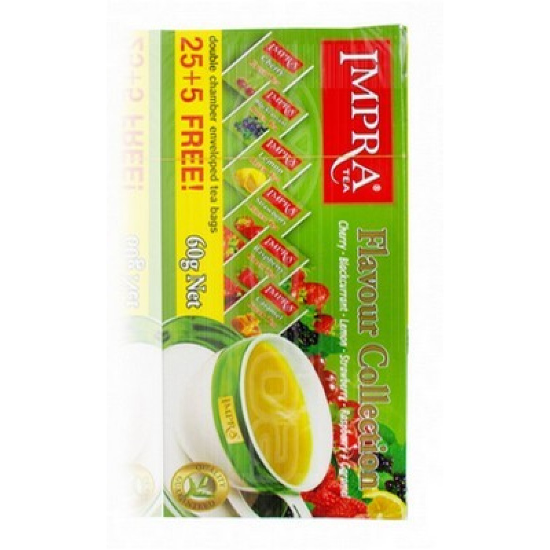 Impra zaļa tējas garšas kolekcija (6 veidi) 60g 25+5 paciņas pa 2g