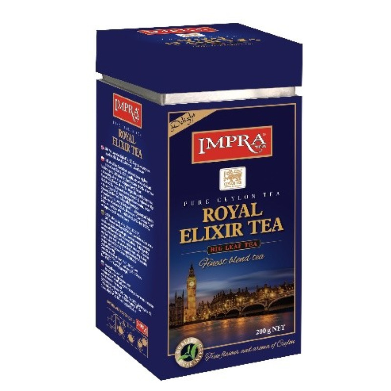 Impra Royal Elixir Tea Delight beramā lielo lapu melnā tēja ar bergamoti un citronu 200g