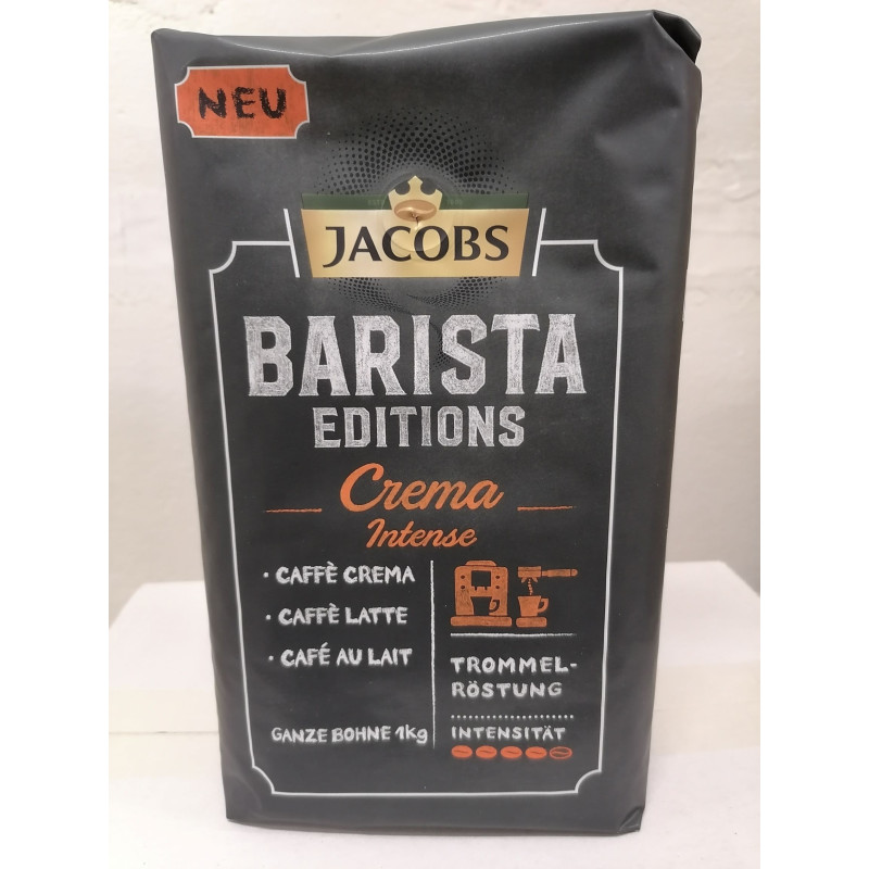 Jacobs barista editions crema intense kafijas pupiņas 1 kg.