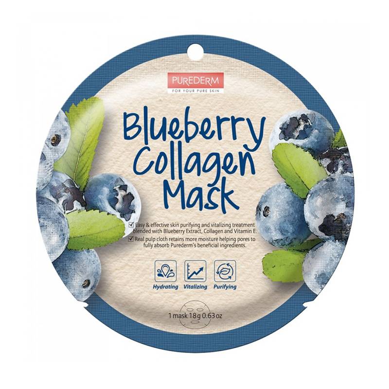 Purederm melleņu kolagēna maska Blueberry Collagen 18g