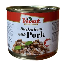 Vivat Konservēta cūkgaļa ar griķiem, 525 g