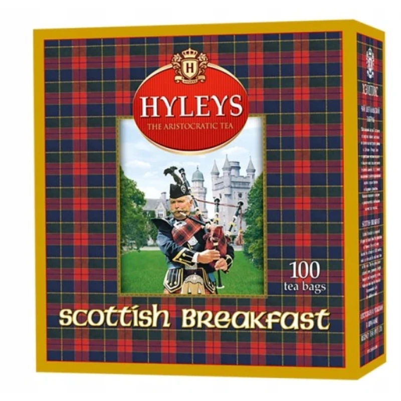 Hyleys Scottish Breakfast melnā tēja paciņas 100x1.5g